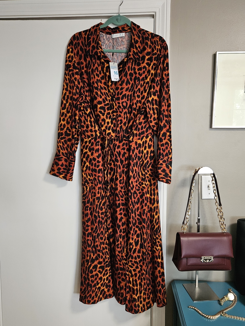 Primark Leopard-Print Dress in Red and Orange
